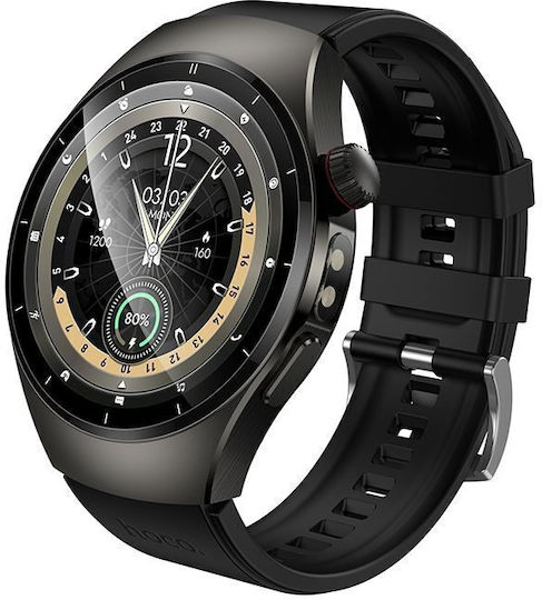 Hoco Y40 Aluminium 48mm Smartwatch mit Herzfrequenzsensor Schwarz