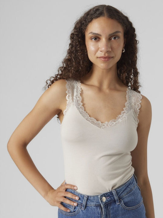 Vero Moda Γυναικεία Μπλούζα Αμάνικη Μπέζ