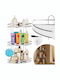 Corner Wall Mounted Bathroom Shelf Metallic 25x25x59cm Silver