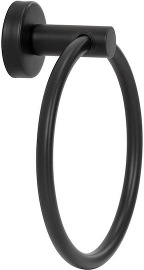 Single Bathroom Ring with Screws Black