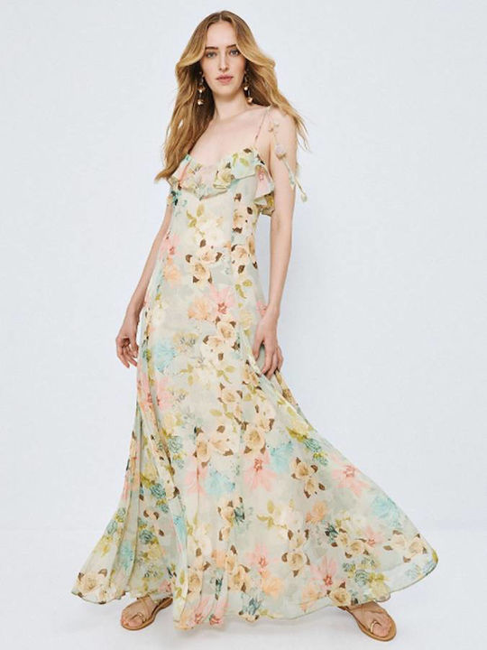 Summer Maxi Evening Dress with Ruffles Mint