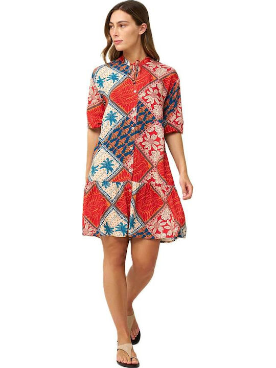 Summer Mini Dress Red Clay