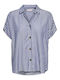 Short Sleeve Women's Shirt Medium Blue Denim
