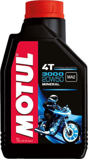 Motul 3000 20W-50 Motorcycle Oil for Four-Stroke Engines 1lt