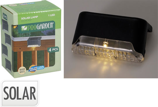 Set 4 Wall Mounted Solar Lights Warm White with Photocell 8x4x4.5cm