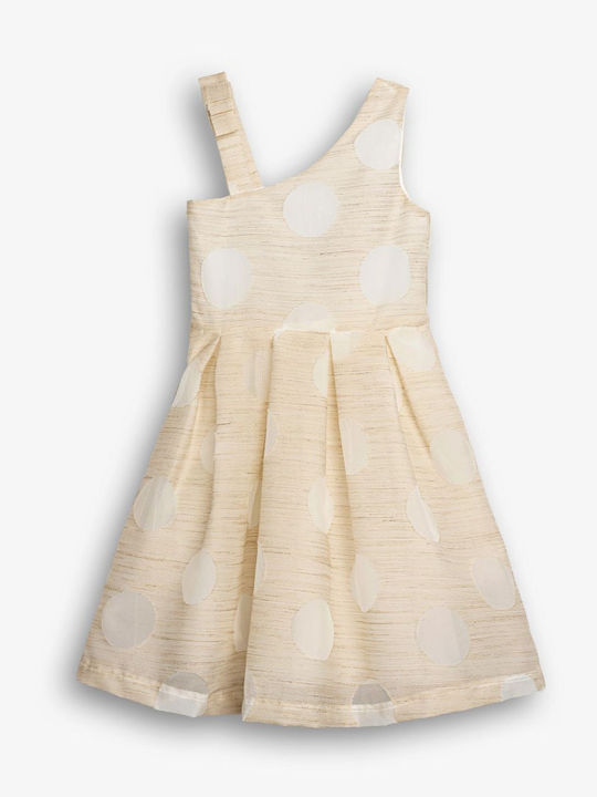 Mädchenkleid Polka Dot Beige