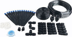 Garden Irrigation Set Pvc Hose Sprinklers 10 + 15 Meter Hose 15 Sprinklers Black