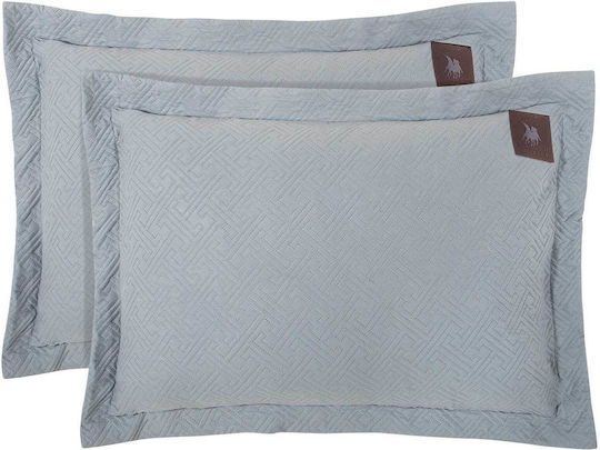 Greenwich Polo Club Essential Σετ Μαξιλαροθήκες Oxford Καπιτονέ Grey 50x70εκ.