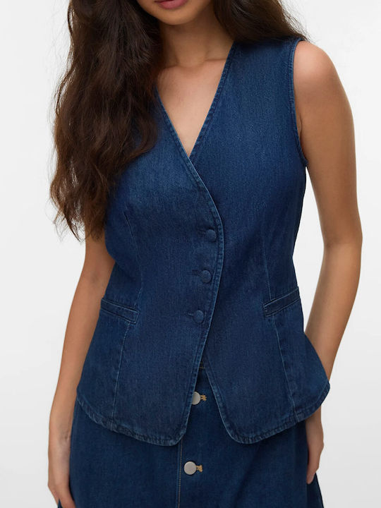 Medium Blue Denim Women's Vest