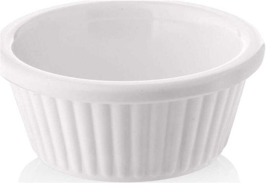 Yuk Round Melamine White Serving Bowl with Diameter 6cm