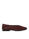 Casi Myra Leather Women's Ballerina Shoes Burgundy