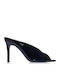 Mules In Patent Leather With Thin High Heel In Black Colour