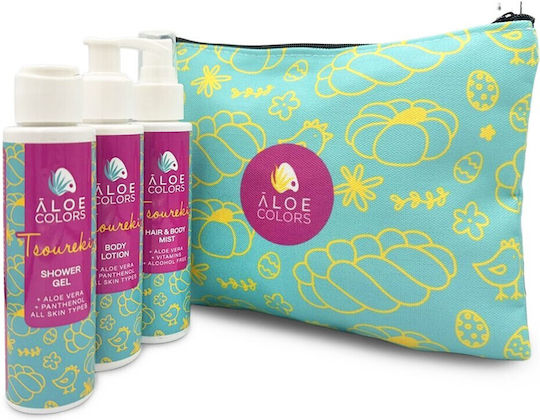 Aloe Colors Tsoureki Σετ Περιποίησης για Ενυδάτωση & Καθαρισμό Σώματος 4τμχ