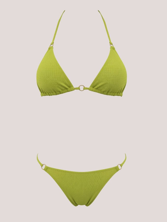 Modern Ocean Bikini Set Triangle Push Up & Braz...
