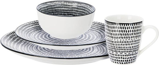 Excellent Houseware Σερβίτσιο Πιάτων από Πορσελάνη Λευκό 16τμχ
