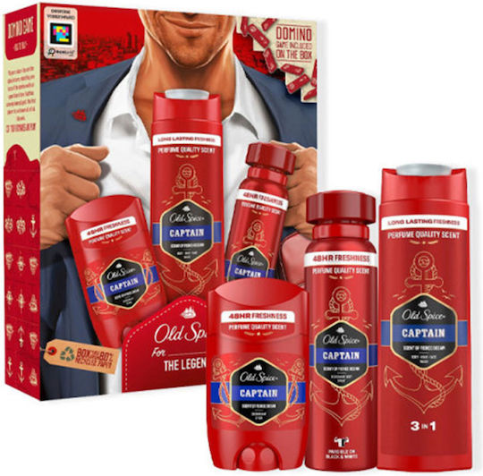 Old Spice Captain Комплект за Грижа за Почистване на Тялото 3 Броя