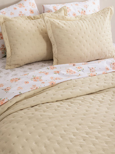 Palamaiki Single Microfiber Coverlet Set Beige 160x240cm