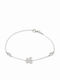 Kids Bracelet Made of 9K White Gold with Butterfly Stones for Baby Girl