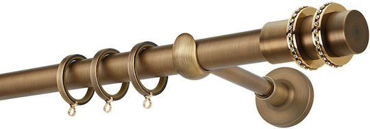 Zogometal Μεταλλικό Κουρτινόξυλο Pr4117 Μονό Φ25mm