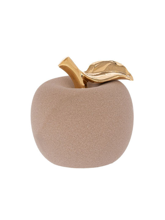 Ceramic Apple Cream Gold Leaf 14x16cm Iliadis 92010