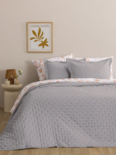 Palamaiki Nico Σετ Κουβερλί King Size Microfiber Grey 260x240cm