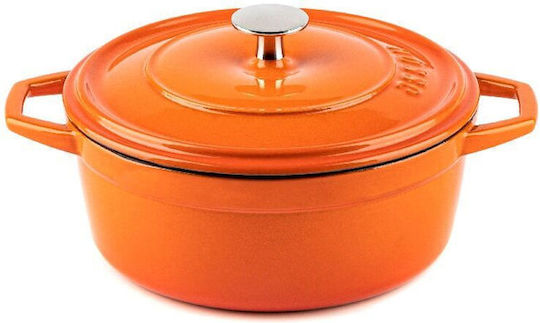 Hosse Tieftopf aus Gusseisen 0.765l / 12cm Orange