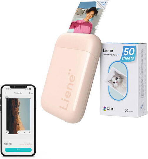Liene Pearl Zink Εκτυπωτής για Φωτογραφίες με WiFi και Bluetooth