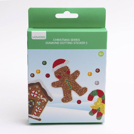 Diy Christmas Series Stickers with Rhinestones Cookie Bear