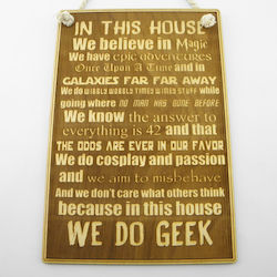 World Wood Semn Din Lemn „We Do Geek”