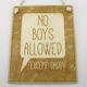 World Wood Semn Din Lemn „No Boys Allowed”