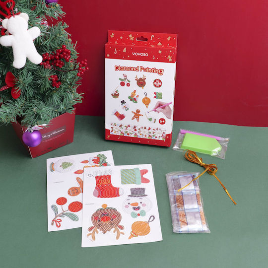 Diy Christmas Series Hanging Decorations Rhinestone Paper 10 Pieces