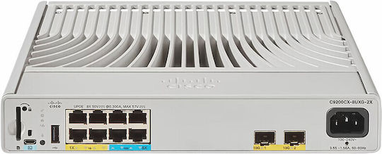 Cisco Catalyst C9200CX-8UXG-2X-E Managed L2 PoE Switch με 8 Θύρες Gigabit (1Gbps) Ethernet και 2 SFP Θύρες