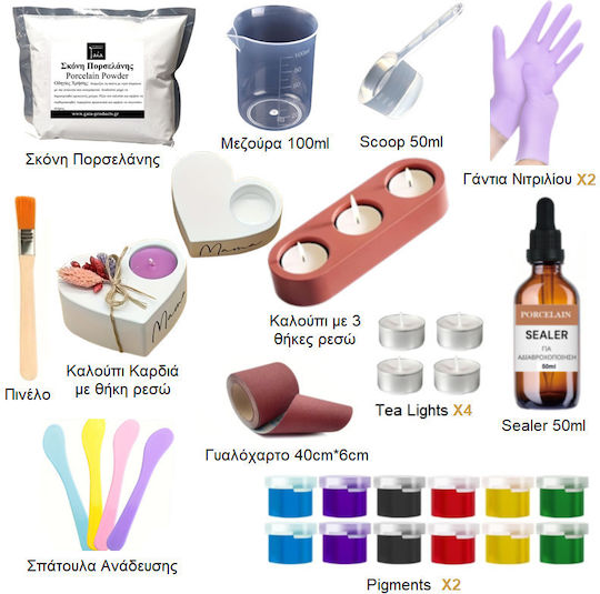 Porcelain Diy Molds Reso & Colors Kit Handicraft