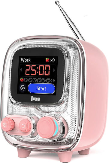 Divoom Tivoo 2 Ηχείο Bluetooth 5W με Ραδιόφωνο και Διάρκεια Μπαταρίας έως 8 ώρες Ροζ