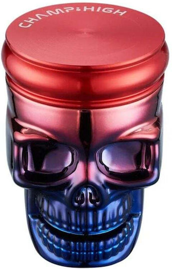 Champ High Skull Head Grinder 3 Parts 42mm Red & Blue