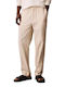 Trousers in Straight Leg Oatmeal