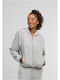 Ladies Women's Sweatshirt Cardigan Hooded Gray