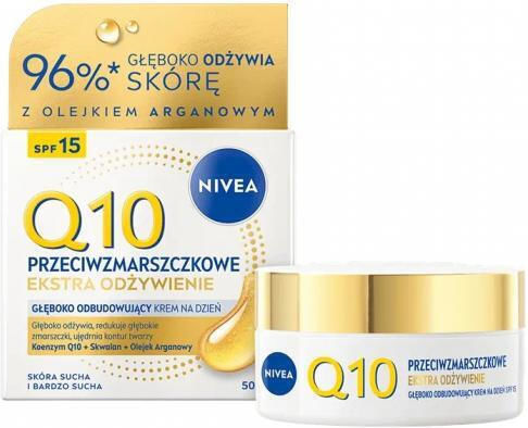 Nivea Q10 Power 24-Stunden Feuchtigkeitsspendende Gesichtscreme Tag mit SPF15 & Coenzym Q10 50ml