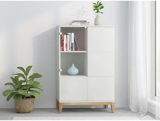 Bibliotecă Felmelo 102 Stejar Wotan Alb 80x40x122 cm