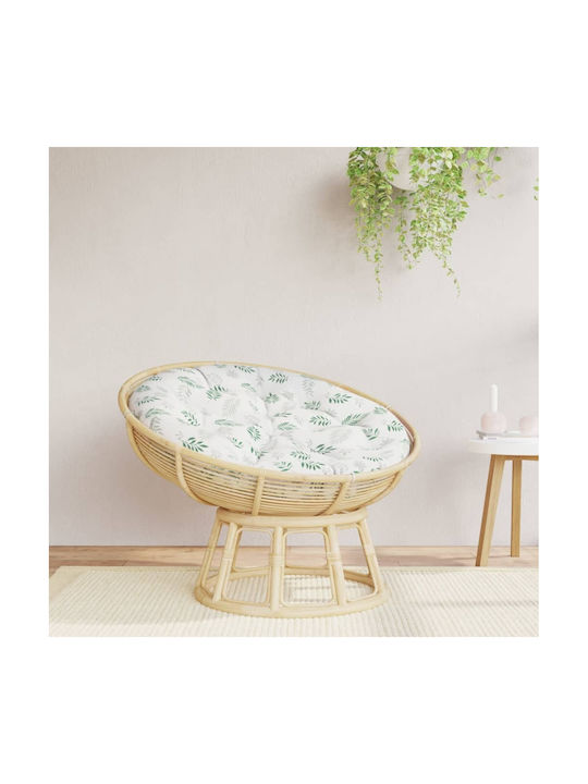 vidaXL Waterproof Garden Sofa Cushion with Leaf Round Pattern 100x100cm