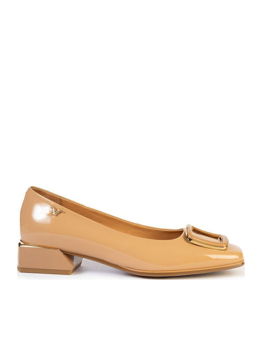 19V69 Leather Women's Ballerina Shoes In Beige ...