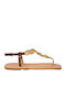 Deri Μπράουν Flache Sandalen für Damen