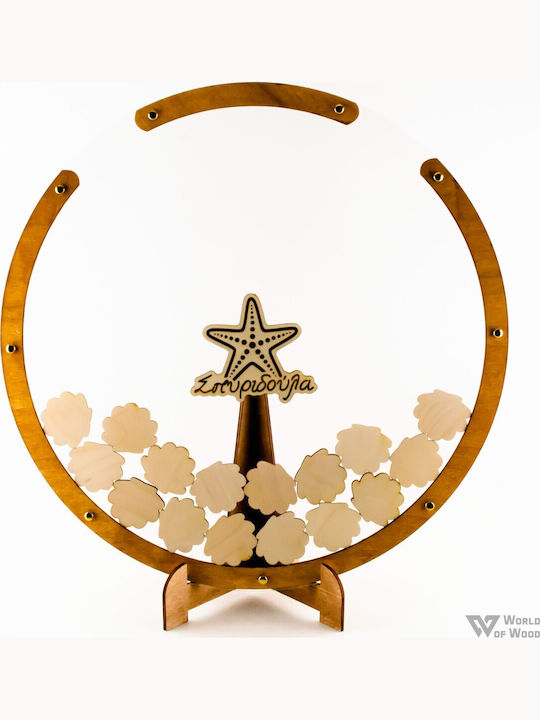 World Wood Round Wish Book Piggy Bank Your Own Symbol