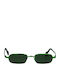Kuboraum Z18-hb/f Unisex Sunglasses With Green Metallic Frame And Green Lens