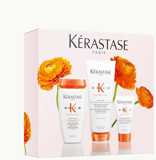 Kérastase Nutritive Σετ Περιποίησης & Styling Μαλλιών Αναδόμησης & Θρέψης για Ξηρά Μαλλιά με Σαμπουάν, Conditioner & Θερμοπροστασία 3τμχ