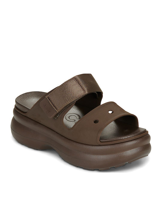 Crocs Γυναικεία Σανδάλια Καφέ