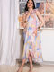 Ximena Sommer Abendkleid Satin Mehrfarbig