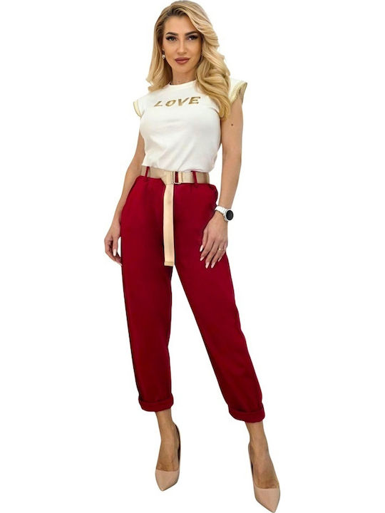Pantaloni Dama Tesatura Cu Cauciuc În Fit Relax...