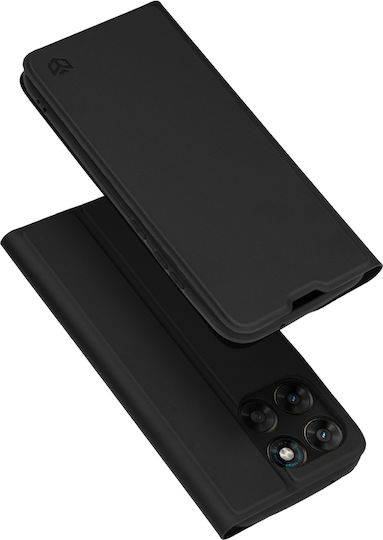Techsuit Magskin Book Silikon / Synthetisches Leder Schwarz (Motorola Moto G77 / G67)