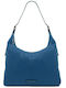 Leather Women's Shopper Bag Blue
